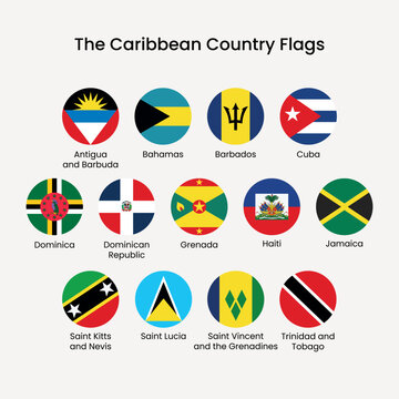 Caribbean flags vibrant collection vector elements