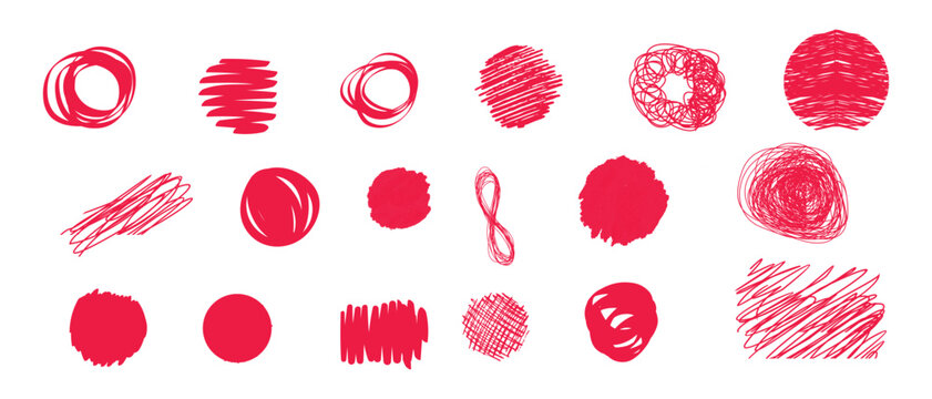 Hand Red Brush Drawn Scribble Circle and Marker Highlight Elements Vector Shapes

Category