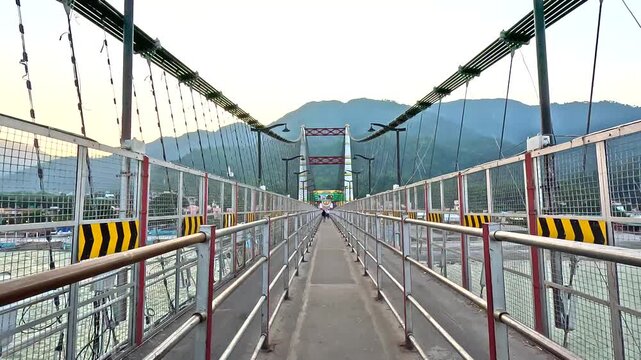 Janki Setu Suspension Bridge Over Ganges In Rishikesh