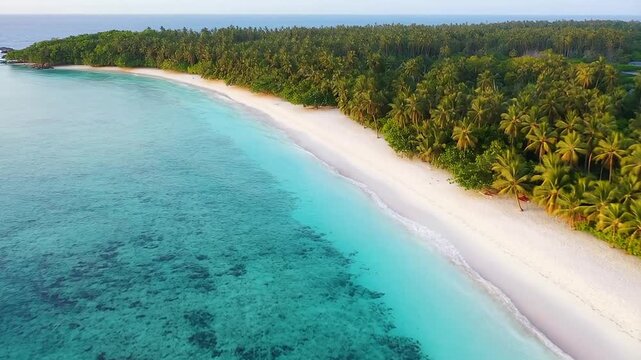 Drone Footage Over Pristine Tropical Beach in Biak Papua