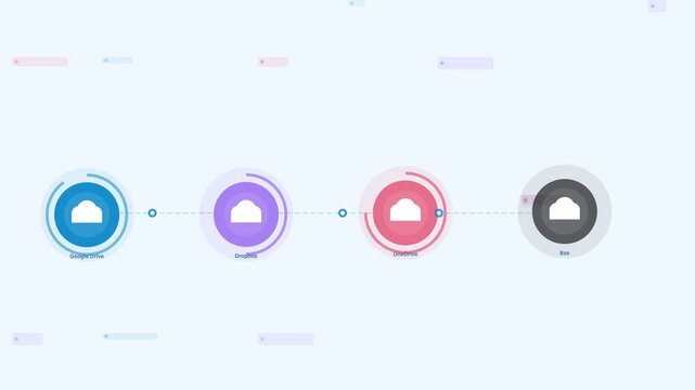 Sky Data Migration Transfer Services Flat Design Loop