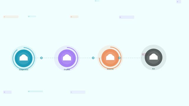 Teal Data Migration Transfer Services Flat Design Loop