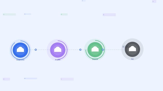 Blue Data Migration Transfer Services Flat Design Loop