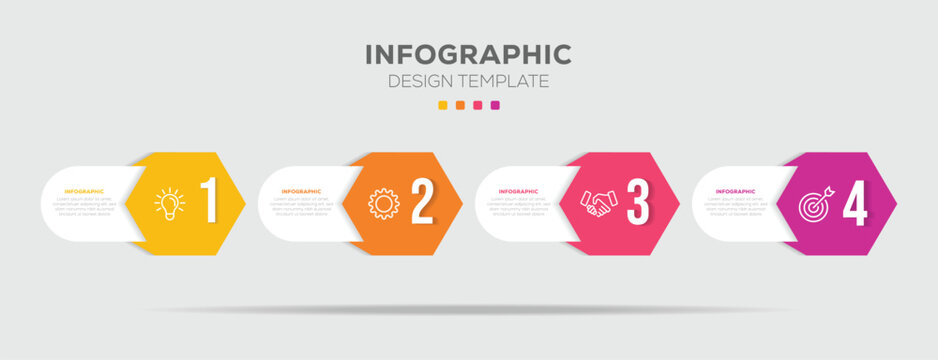 Business infographics template. timeline with 4 steps, options. Presentation business infographic template vector. vector illustration.