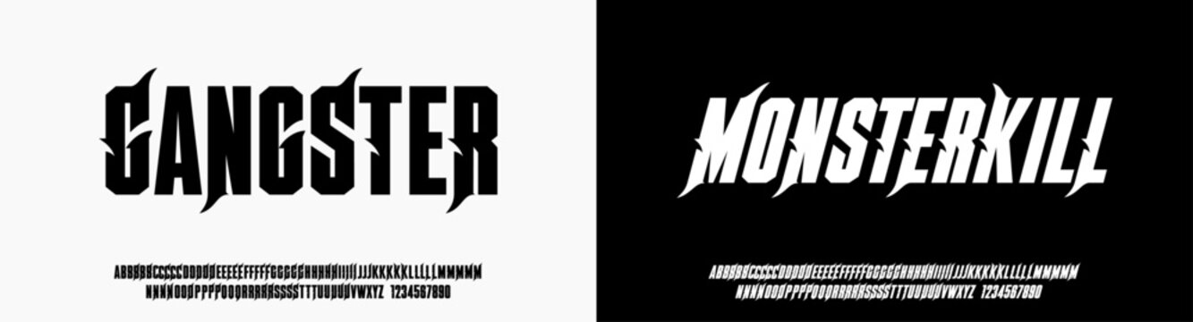 Modern Bold Heavy Font. Typography urban style alphabet fonts for fashion, sport, technology, digital, movie, logo design, vector illustration, uppercase  lowercase and number