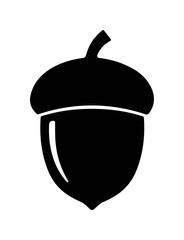 Black silhouette of an acorn isolated on white background © Tanya