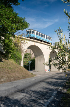 One of the restored carriages of the San Marino&ndash;Rimini railway, which was destroyed during the Second World War.