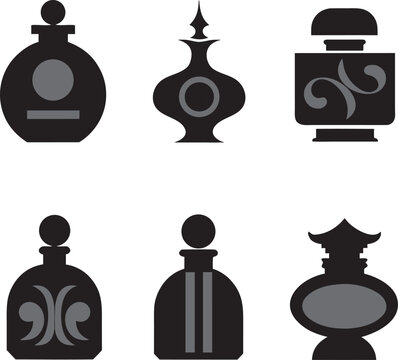 Vintage Perfume Bottle Silhouette Set
