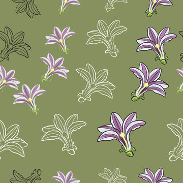 Seamless Tropical Naupaka Flower Pattern