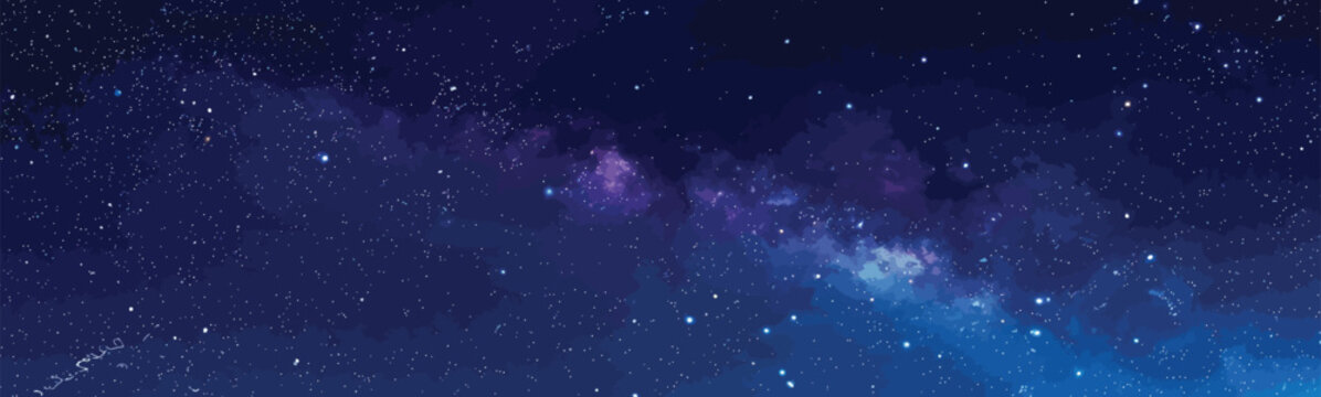 Starry Sky with Milky Way isolated vector style