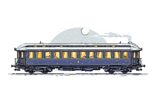 Stylized of Orient Express at Night isolated