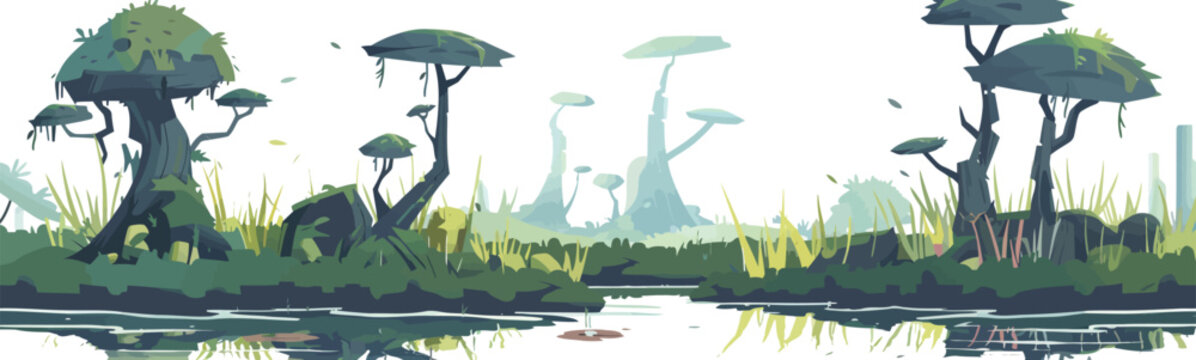 swamp isolated vector style