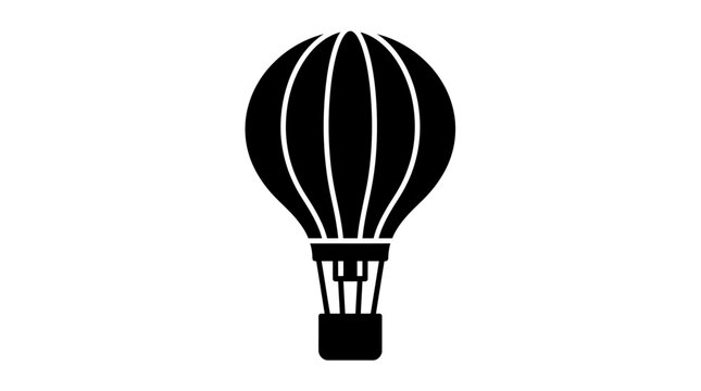 Hot air balloon icon silhouette.