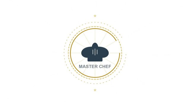 Professional Master Chef Logo Animation with Gold Sparkles