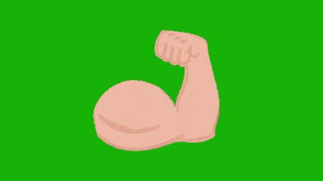 Strong Muscular Hand Animation Icon