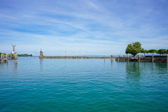 Konstanz Harbor Entrance with Imperia Statue and Lighthouse, Germany