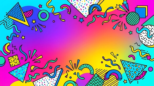 Colorful abstract shapes and patterns celebrating international youth day vibrant vector illustration