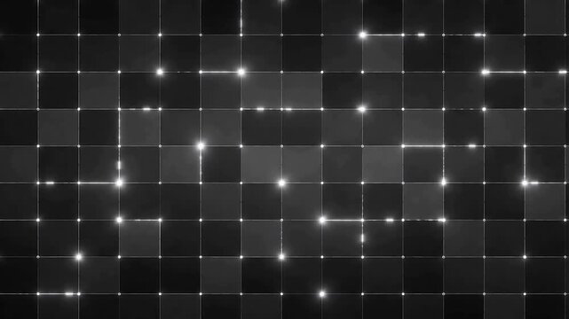 Grid Background for Abstract Digital Data Technology with Glowing Network Nodes and Dots