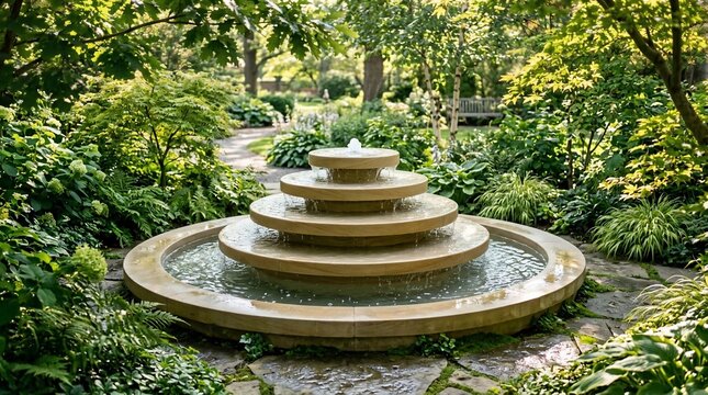 Tiered garden fountain