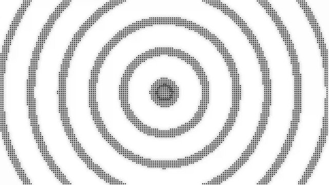 Abstract concentric circles animation, pulsing digital ripple background, geometric motion minimalist monochrome pattern