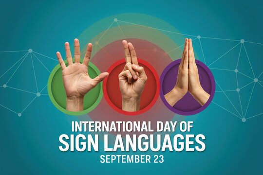 International Day of Sign Languages poster. Use for inclusivity campaigns.