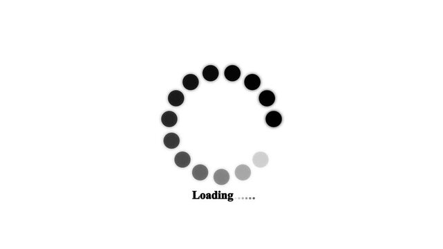 Loading circle animation on white transparent background with alpha channel, Element Animation video transparent background with alpha channel. animated circle loading background video icon.