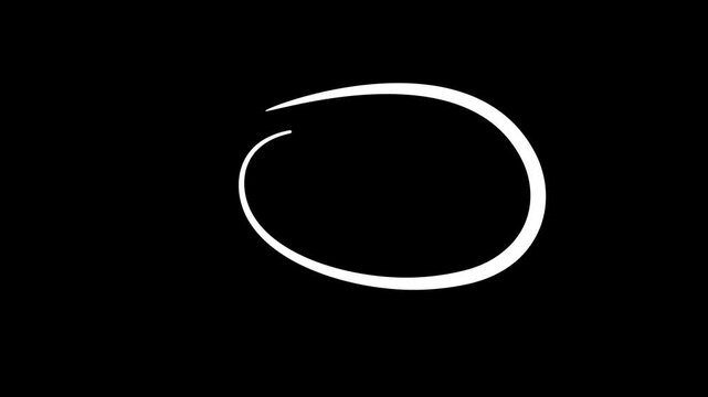 white oval highlight circle horizontal layout loop, elegant fluid brush stroke marker icon with modern line symbol icon.