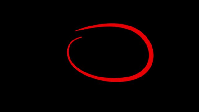 Red oval highlight circle horizontal layout loop, elegant fluid brush stroke marker icon with modern line symbol,