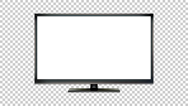 Black LED tv television screen blank on background