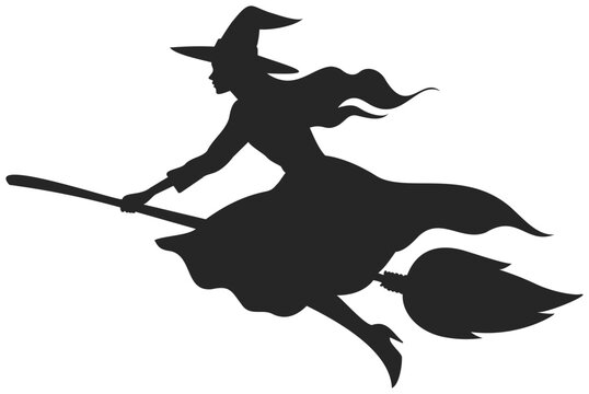 ハロウィンの魔女のシルエット