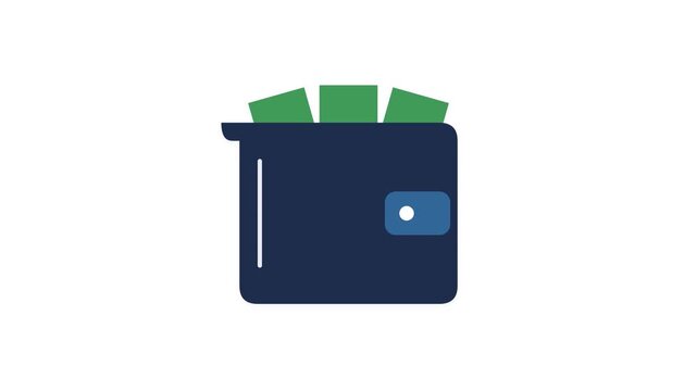 Minimalist wallet with money icon illustrating personal finance process representing savings cash management and wealth