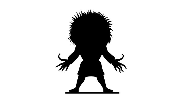 Struwwelpeter, black isolated vector silhouette