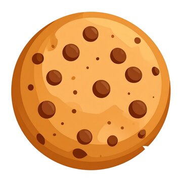 A single round chocolate chip cookie is illustrated against a plain white background.