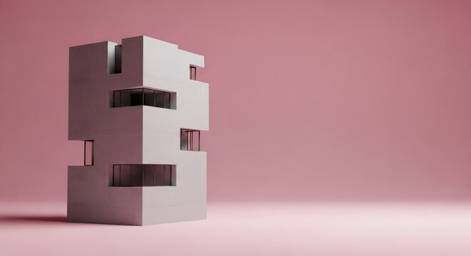 Geometric Sanctuary: Shadow Play on a Soft Hue
