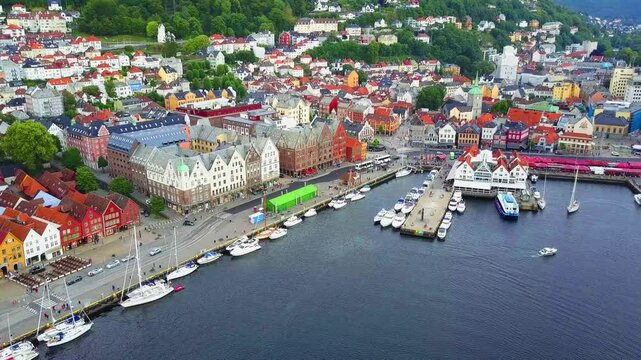 Bryggen aerial view, Norway