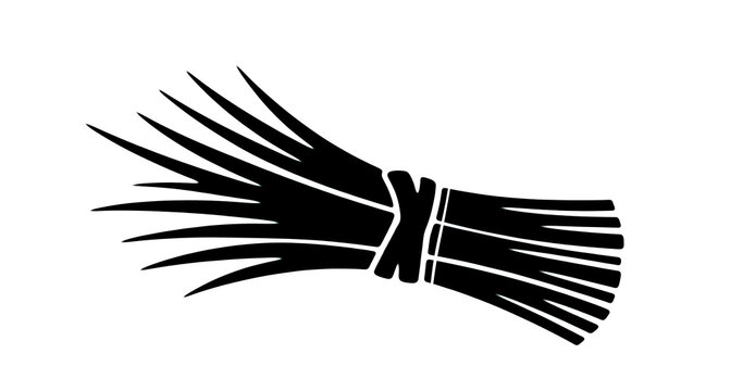 Tied sheaf of straw hay bundle icon vector illustration