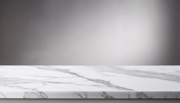 white marble countertop isolated on light background with copy space for product display advertising or modern design mockup