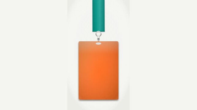 Blank Vertical Identity Badge Holder with Teal Lanyard for Corporate Professional Events and Security Access