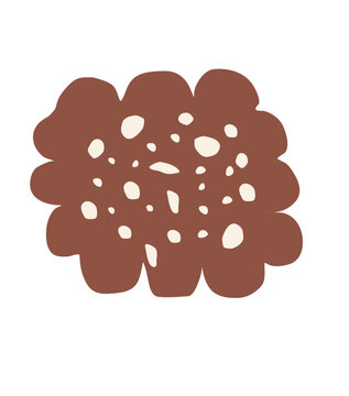Brown shortbread cookie, vector illustration isolated on a transparent background.