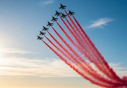 Crimson Ribbons in a Sapphire Sky