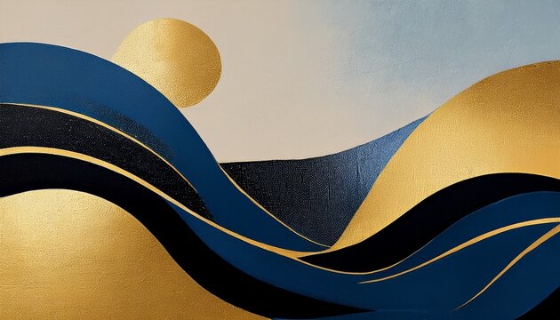 blue black and gold abstract background texture abstract poster in blue gold beige mid century style s