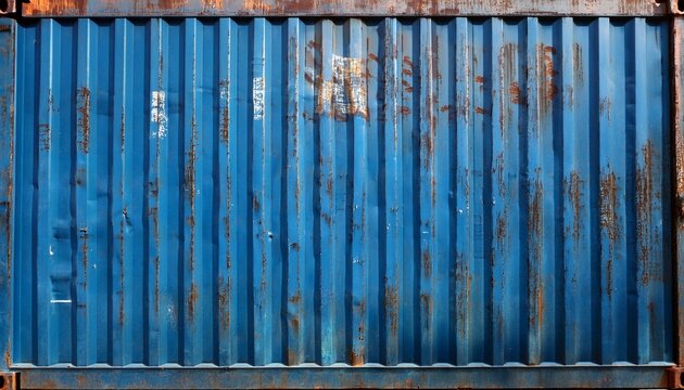 old shipping container background blue with rust and textured surfaces