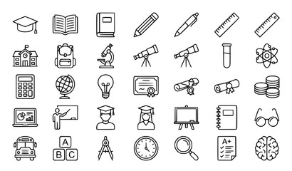 Fototapeta premium school icons set