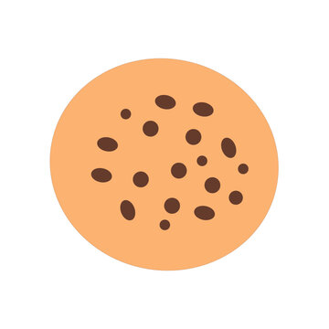 Round crispy cookie isolated on a transparent background.

