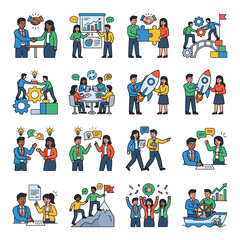 Fototapeta premium business teamwork collaboration and innovation strategy depicted by diverse professionals achieving success and leadership goals