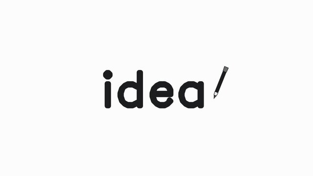 Pencil Writing Idea - Flat 2D Animation (4K)