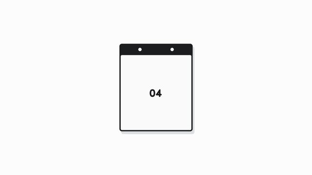 Tear-Off Calendar Icon - Flat 2D Animation (4K)