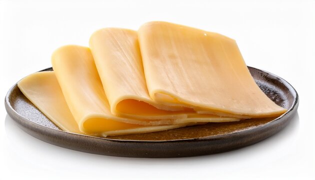 raclette cheese portion slices delicious natural snacks isolated on a white background
