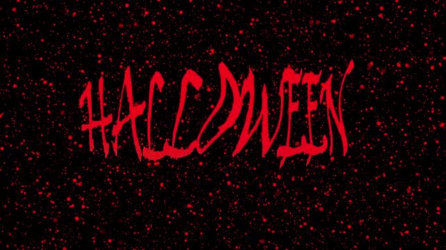Halloween Text Animation with Drips on Red Splatter Background