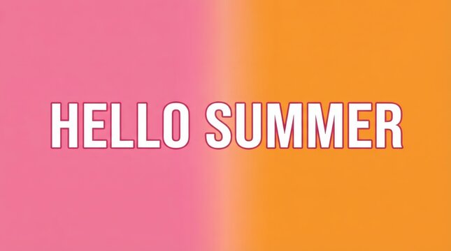 Bright and cheerful greeting announces the arrival of the warm sunny season celebrating summer vacation and outdoor leisure activities with vibrant colors and festive typography perfect for